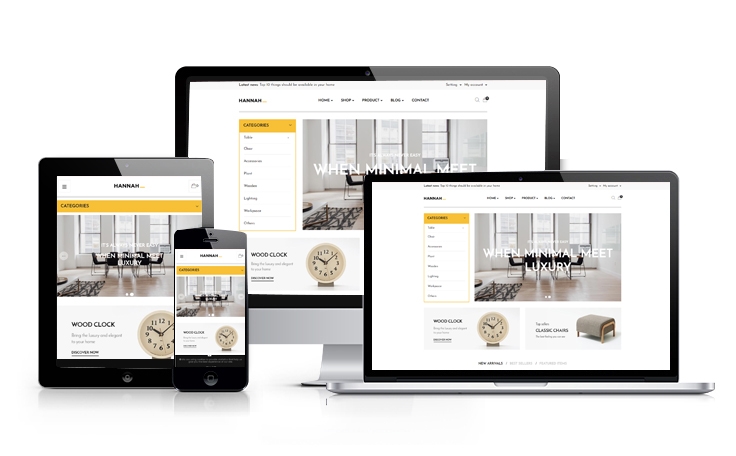 ap hannah shopify theme for furniture store, interior store and multiple stores